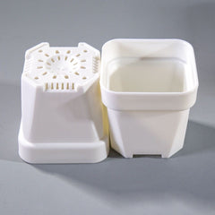 Small White Plastic Square Nursery and Seedling Pot-1