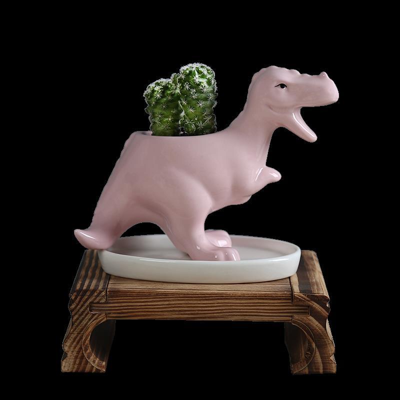 Creative Simple Cute Cartoon Dinosaur Succulent Pot, Home Living Room Bedroom Decor Small Planter