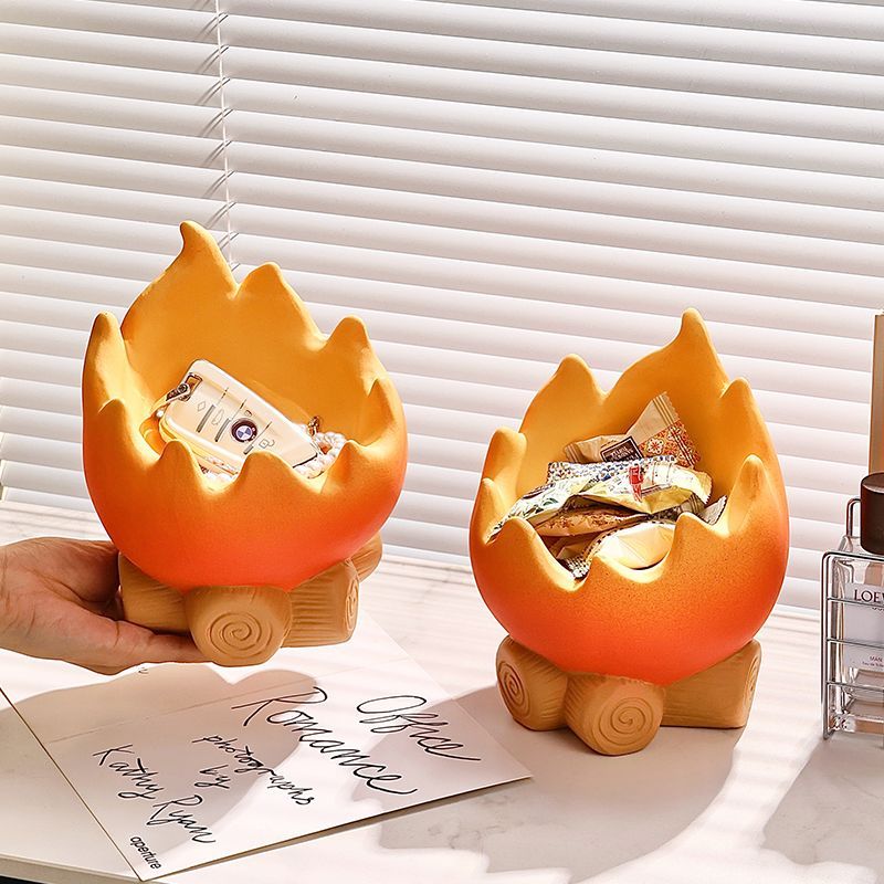 Calcifer Flame Countertop Cosmetic Bathroom Washbasin 2024 New Desktop Sundries Storage Box