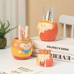 Creative Journey to the West Master & Disciples Pen Holder Storage Box, Kids Boys Student Desktop Decor Birthday Gift