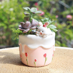 Personalized Nature Adventure Dual-Use Succulent Pot & Pen Holder, Balcony Garden Desktop Plant Decor Figurine