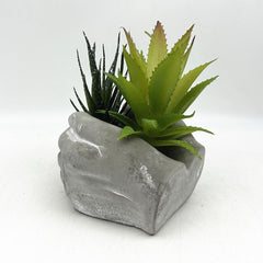 Creative Pastoral Cement Garden Pot, Buddha's Hand Shape, Suitable for Succulent Plants on Terrace