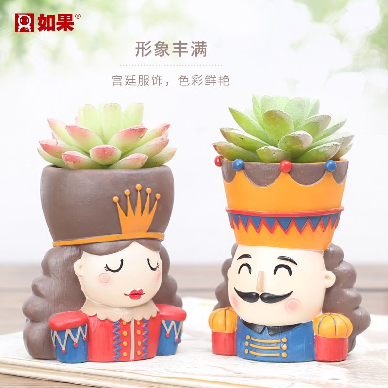 Creative Cute Cartoon American Walnut Fairy Tale Ins Style Succulent Pot, Potted Plant Decor Figurine