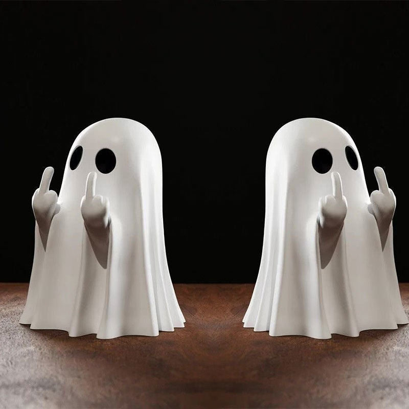 New Cute Creative Flipping Finger Ghost Figurine, Provocative Desktop Decor, Friend Birthday Gift