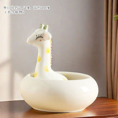 Creative Cute Animal Coarse Pottery Succulent Pot Set, Simple Durable High Aesthetic Home Decor