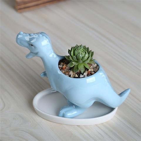Creative Simple Cute Cartoon Dinosaur Succulent Pot, Home Living Room Bedroom Decor Small Planter