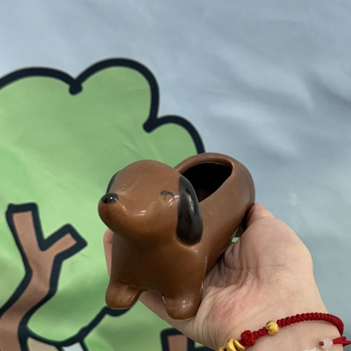 Creative Cute Cartoon Dachshund Ceramic Succulent Pot (Can be drilled), Fun Planter (Slight Imperfections)