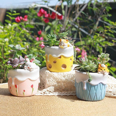 Personalized Nature Adventure Dual-Use Succulent Pot & Pen Holder, Balcony Garden Desktop Plant Decor Figurine
