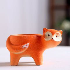 Creative Cartoon Personalized Ceramic Succulent Pot, Breathable Hand-Painted Animal Desktop Decor