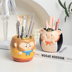 Creative Journey to the West Master & Disciples Pen Holder Storage Box, Kids Boys Student Desktop Decor Birthday Gift