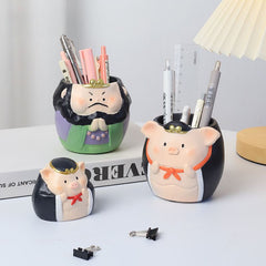 Creative Journey to the West Master & Disciples Pen Holder Storage Box, Kids Boys Student Desktop Decor Birthday Gift