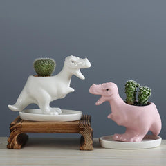 Creative Simple Cute Cartoon Dinosaur Succulent Pot, Home Living Room Bedroom Decor Small Planter