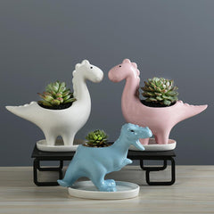 Creative Simple Cute Cartoon Dinosaur Succulent Pot, Home Living Room Bedroom Decor Small Planter