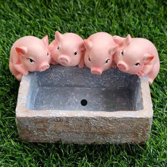 Cute Creative Multi-functional Small Pig Figurine, Succulent Pot Ashtray Storage Box Decor