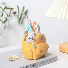 Creative Cute Cartoon Backpack Puppy Succulent Pot, Personalized Balcony Decoration Potted Plant Bonsai Figurine