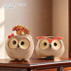 Creative Cute Animal Coarse Pottery Succulent Pot Set, Simple Durable High Aesthetic Home Decor