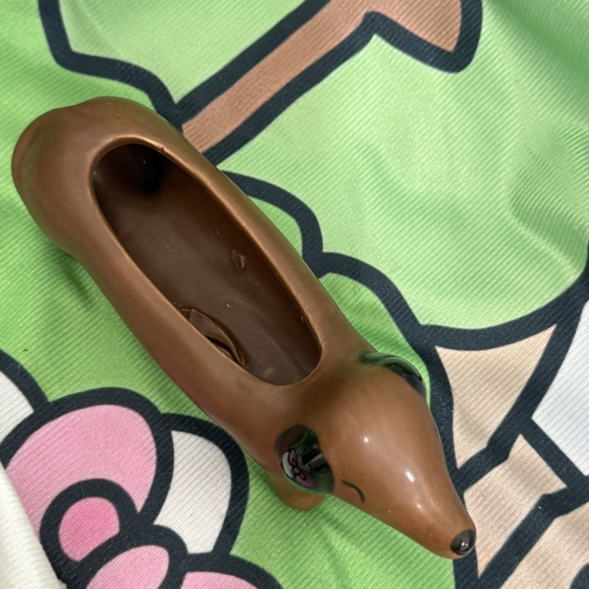 Creative Cute Cartoon Dachshund Ceramic Succulent Pot (Can be drilled), Fun Planter (Slight Imperfections)