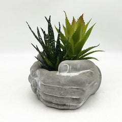 Creative Pastoral Cement Garden Pot, Buddha's Hand Shape, Suitable for Succulent Plants on Terrace