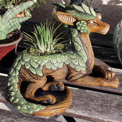 Cross-Border Hot Selling Succulent Dragon Garden Guardian Resin Craft Figurine, Garden Desktop Decoration