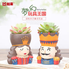 Creative Cute Cartoon American Walnut Fairy Tale Ins Style Succulent Pot, Potted Plant Decor Figurine