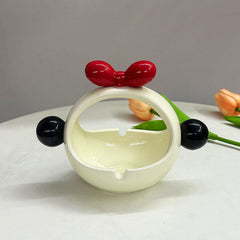 Cute Personalized Ceramic Ashtray, Creative Light Luxury Trendy Living Room Home Office Decor Gift (Splash-Proof)