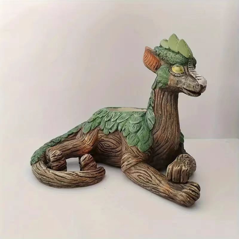 Cross-Border Hot Selling Succulent Dragon Garden Guardian Resin Craft Figurine, Garden Desktop Decoration