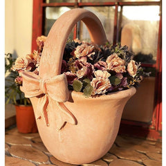 Cute Bowknot Magnesium Oxide Flower Pot / Planter, Durable Garden Courtyard Balcony Villa Decor Craft