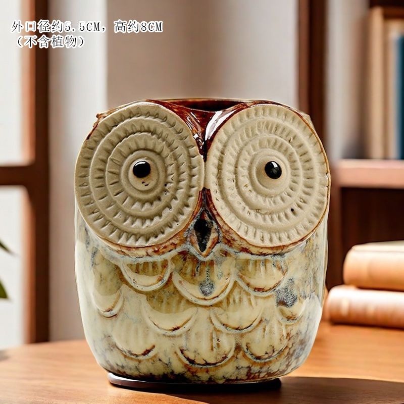 Creative Cute Animal Coarse Pottery Succulent Pot Set, Simple Durable High Aesthetic Home Decor