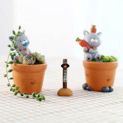 Creative Cute Cartoon Mini Small Cat Succulent Pot, Personalized Micro Landscape Planter Decor Figurine