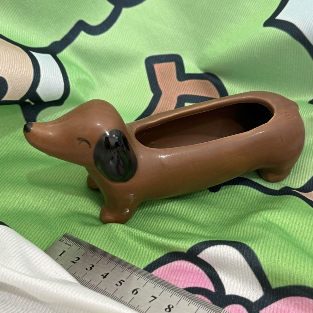 Creative Cute Cartoon Dachshund Ceramic Succulent Pot (Can be drilled), Fun Planter (Slight Imperfections)