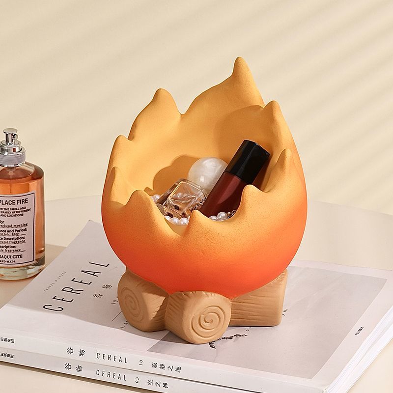Calcifer Flame Countertop Cosmetic Bathroom Washbasin 2024 New Desktop Sundries Storage Box