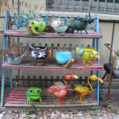 Super Cute Creative Iron Art Animal Flower Pot, Garden Courtyard Balcony Home School Desktop Decor