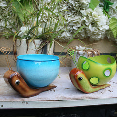 Super Cute Creative Iron Art Animal Flower Pot, Garden Courtyard Balcony Home School Desktop Decor