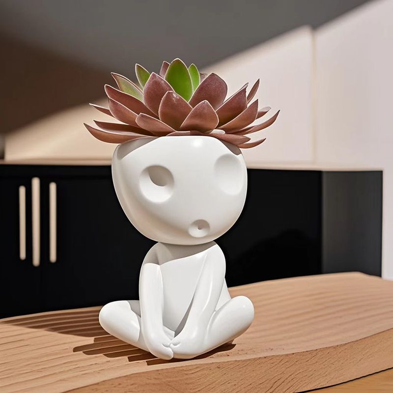 Creative Modern Minimalist Abstract Figure Small Flower Pot, Niche Desktop Succulent Planter Decor