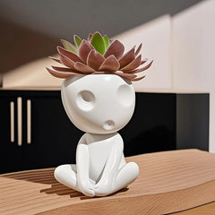 Creative Modern Minimalist Abstract Figure Small Flower Pot, Niche Desktop Succulent Planter Decor