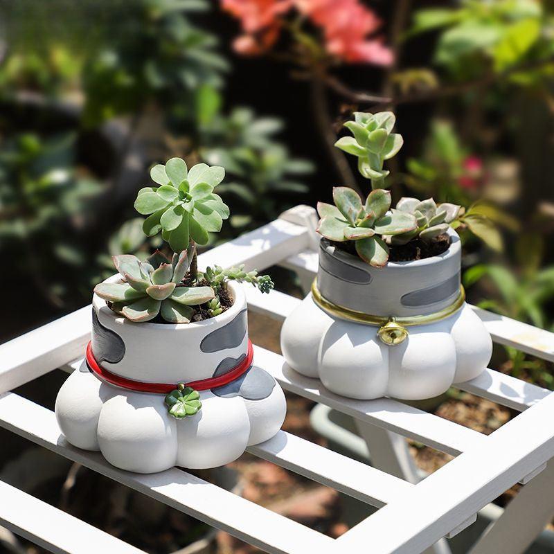Lucky Cat Paw Dual-Use Succulent Pot & Pen Holder, Personalized Balcony Garden Desktop Plant Decor Figurine
