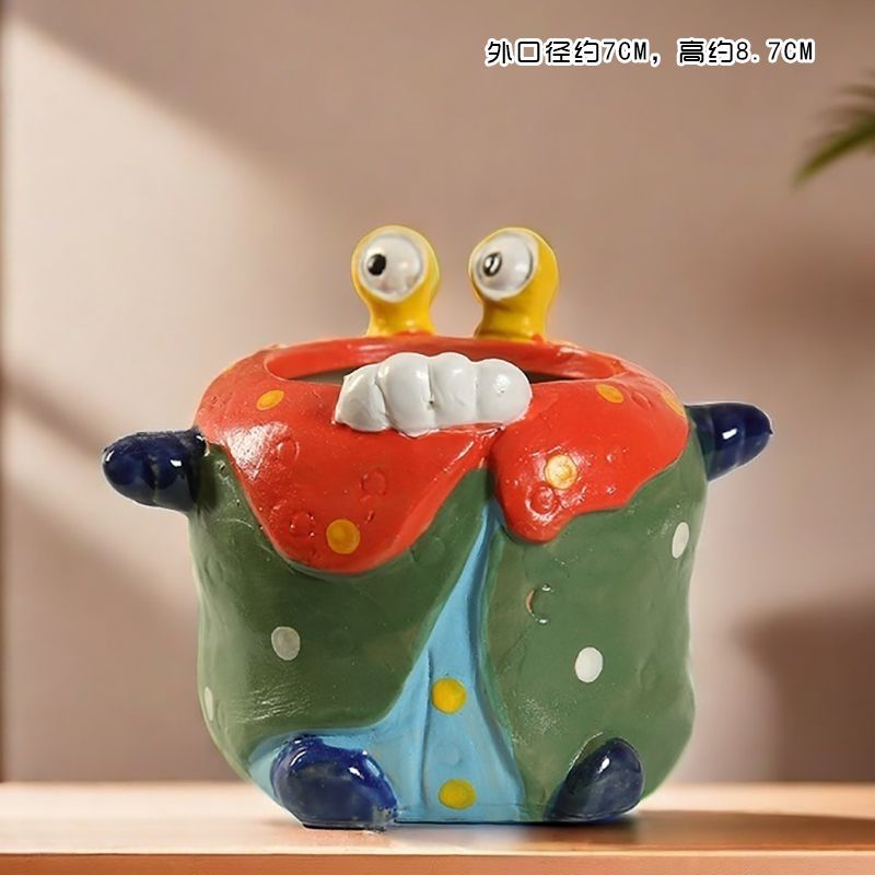 Cute Animal Succulent Pot Set, Creative Coarse Pottery Simple Home Durable High Aesthetic Decor