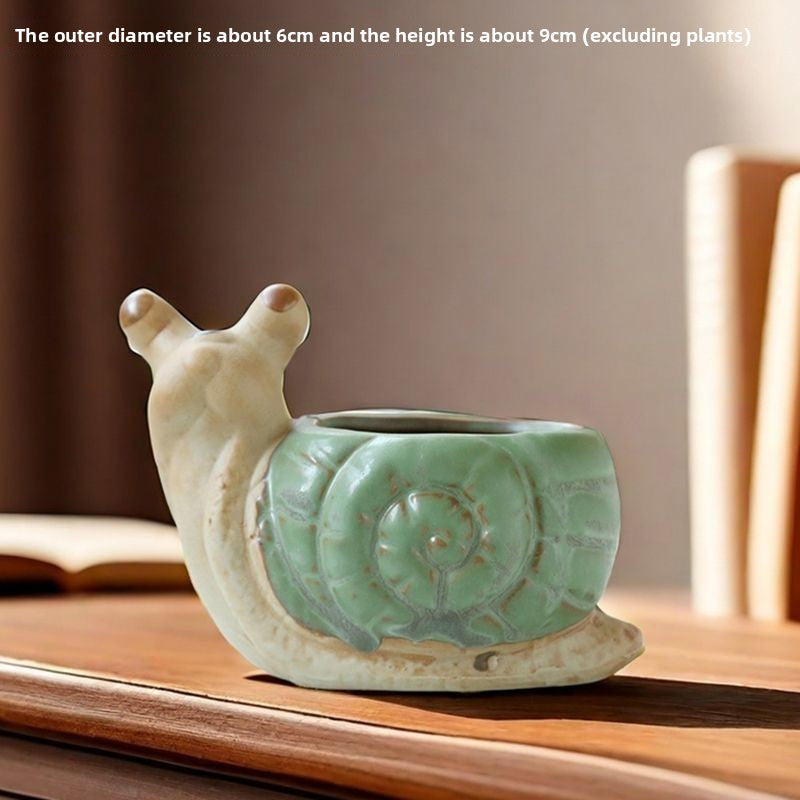 Cute Animal Succulent Pot Set, Creative Coarse Pottery Simple Home Durable High Aesthetic Decor