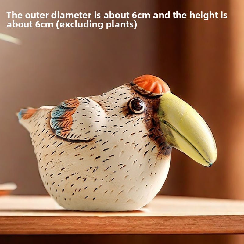 Cute Animal Succulent Pot Set, Creative Coarse Pottery Simple Home Durable High Aesthetic Decor