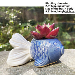 Hot Item Cute Creative Mini Personalized Goldfish Shape Ceramic Succulent Pot