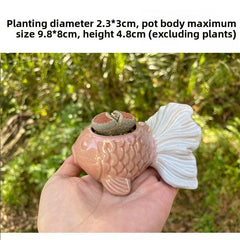 Hot Item Cute Creative Mini Personalized Goldfish Shape Ceramic Succulent Pot