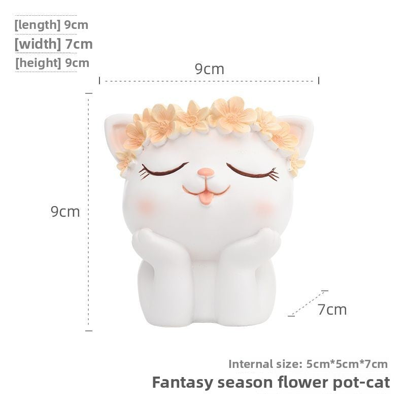 Creative Cartoon Animal Panda Dual-Use Succulent Pot & Pen Holder, Personalized Micro Landscape Planter Decor