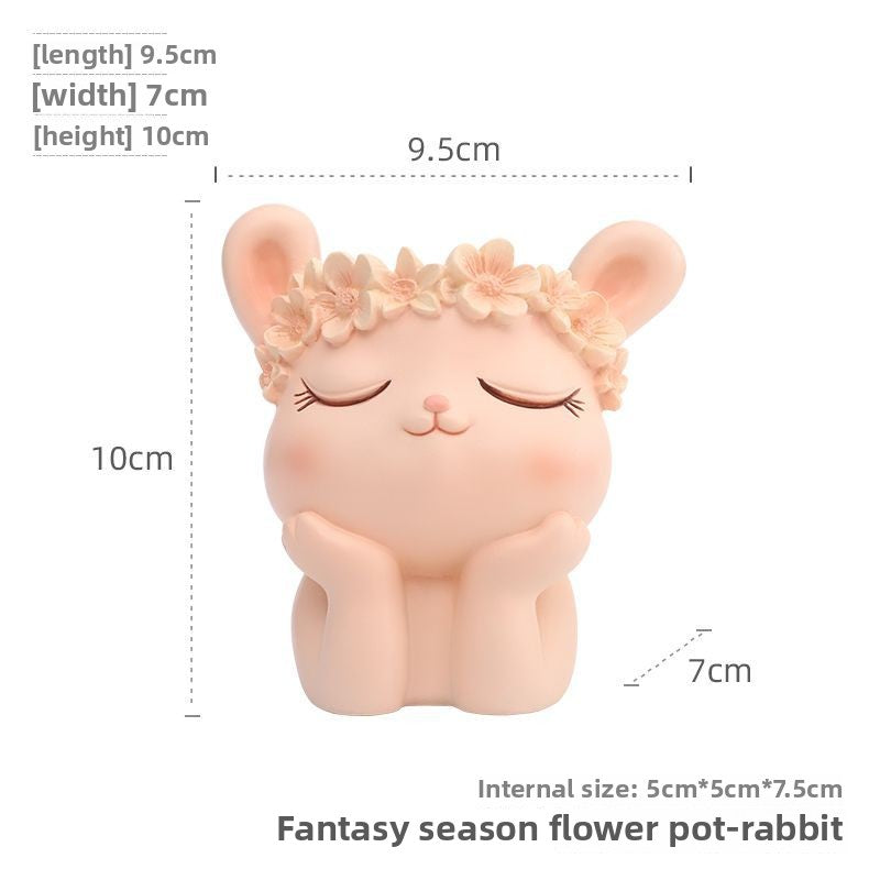 Creative Cartoon Animal Panda Dual-Use Succulent Pot & Pen Holder, Personalized Micro Landscape Planter Decor