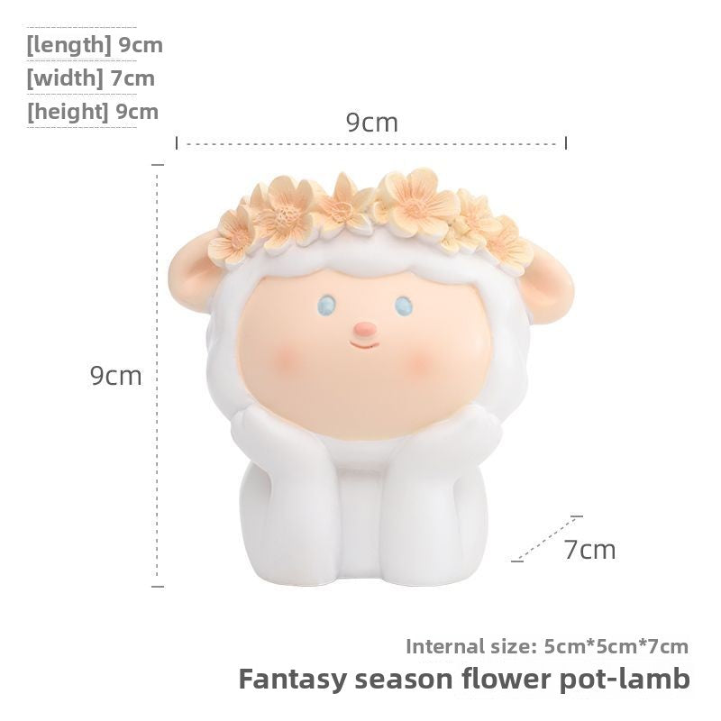 Creative Cartoon Animal Panda Dual-Use Succulent Pot & Pen Holder, Personalized Micro Landscape Planter Decor