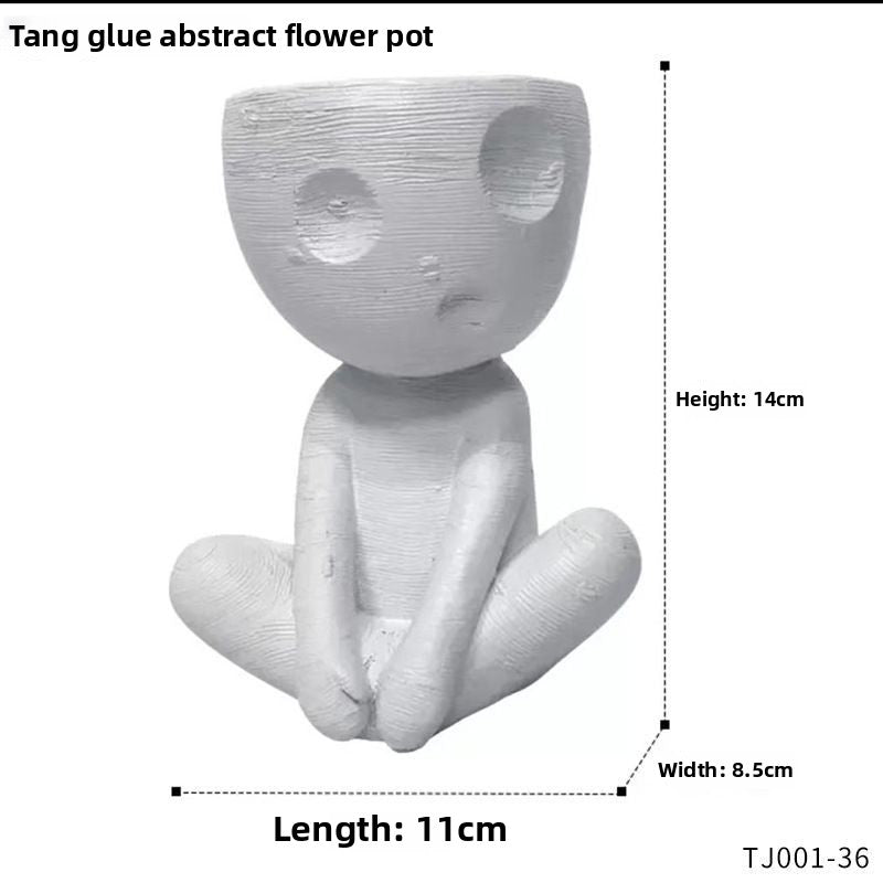 Creative Modern Minimalist Abstract Figure Small Flower Pot, Niche Desktop Succulent Planter Decor