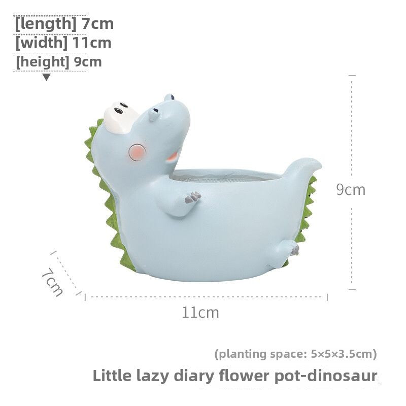 Creative Cute Small Animal Resin Succulent Pot, Desktop Micro Landscape Indoor Plant Planter Decor