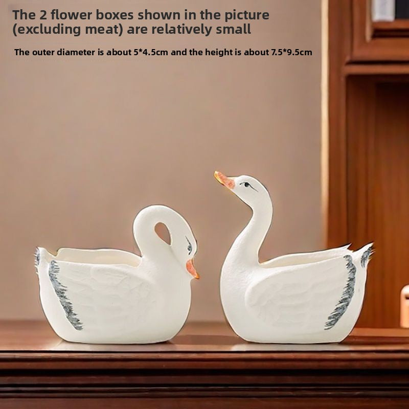 Cute Animal Succulent Pot Set, Creative Coarse Pottery Simple Home Durable High Aesthetic Decor
