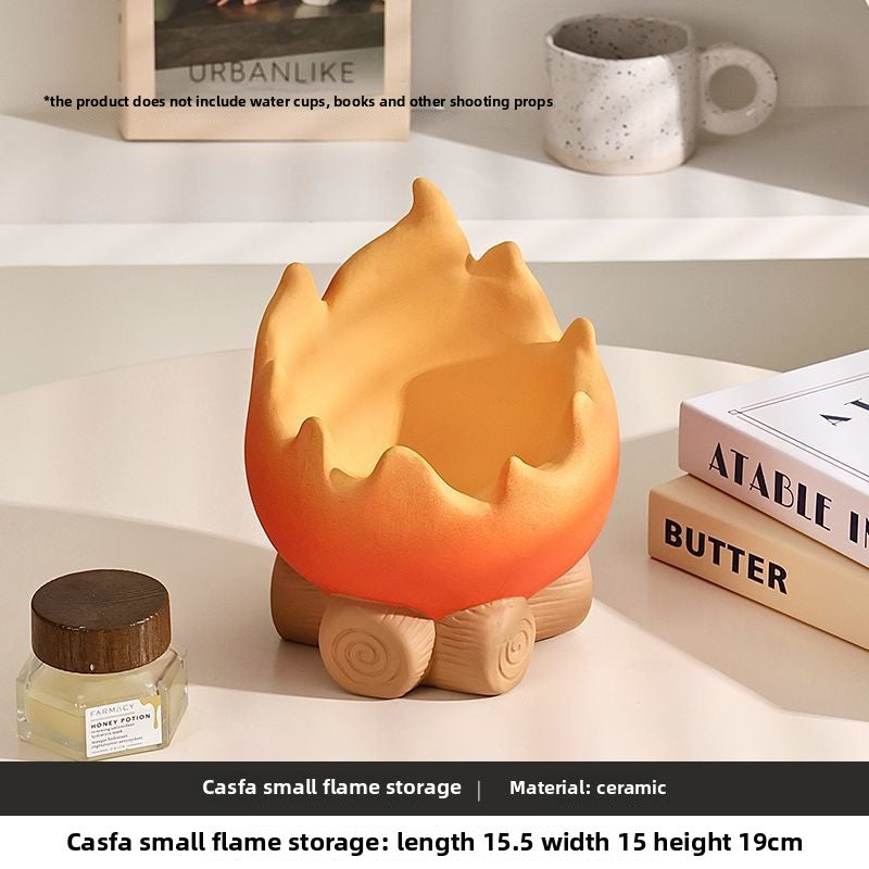 Calcifer Flame Countertop Cosmetic Bathroom Washbasin 2024 New Desktop Sundries Storage Box