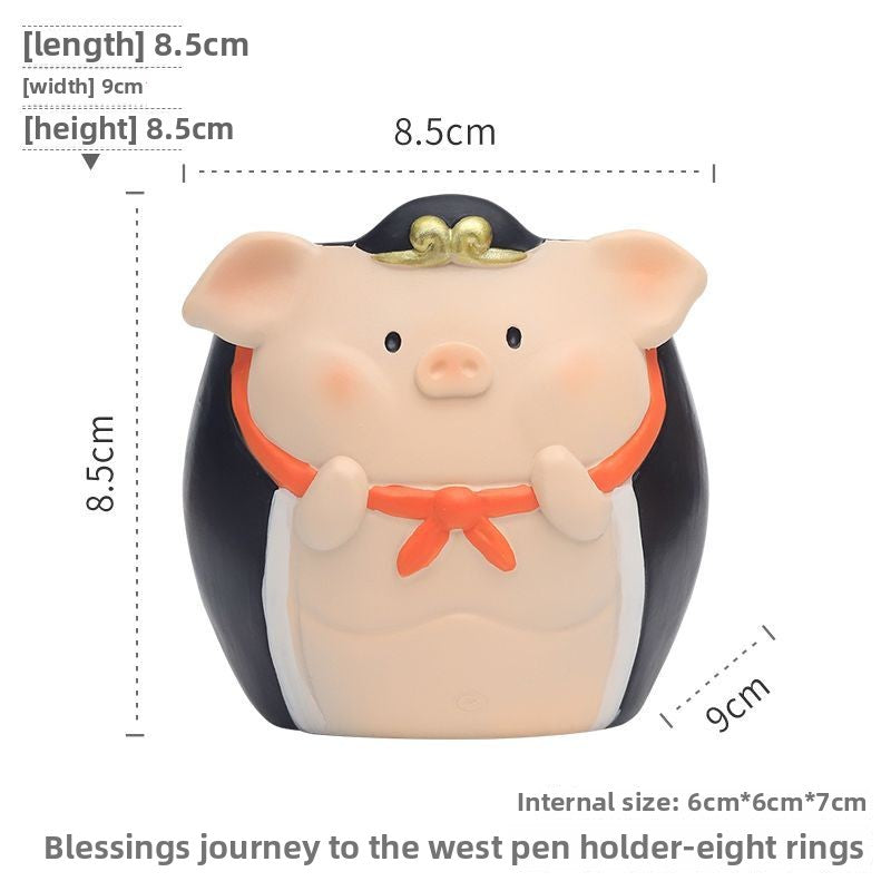 Creative Journey to the West Master & Disciples Pen Holder Storage Box, Kids Boys Student Desktop Decor Birthday Gift