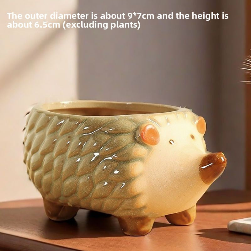 Cute Animal Succulent Pot Set, Creative Coarse Pottery Simple Home Durable High Aesthetic Decor